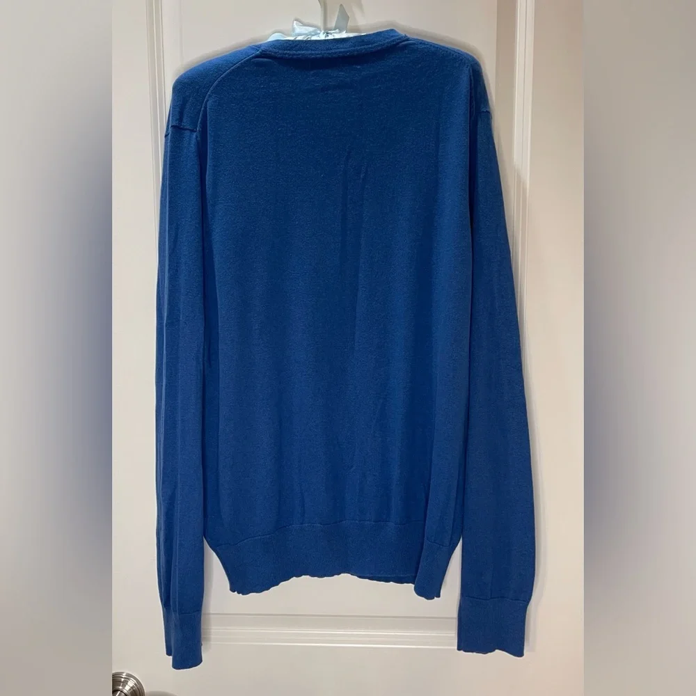 Banana Republic Blue Silk Cashmere & Cotton Men’s V-Neck Sweater Size Large